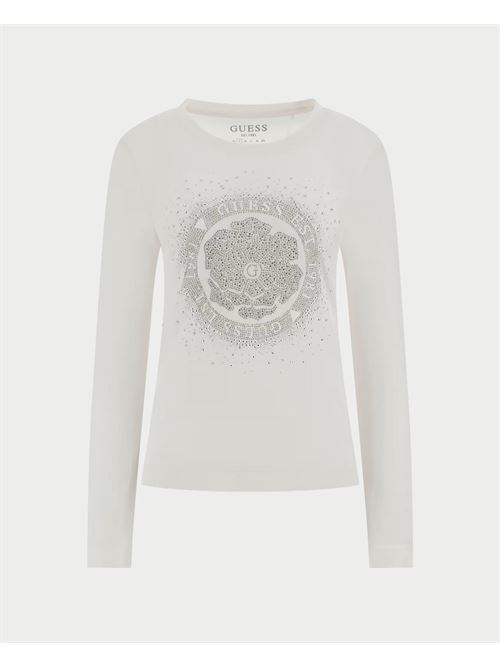 T-shirt Guess en coton mélangé avec strass GUESS | W4YI75-J1314G012