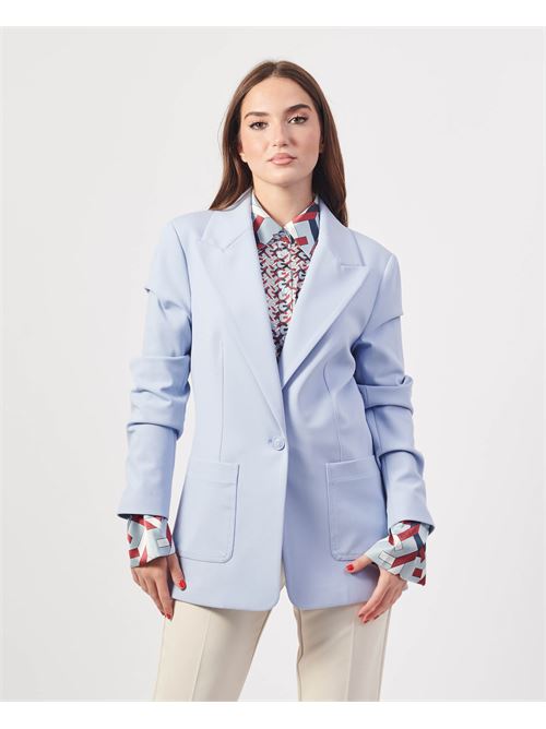 Blazer femme Guess à simple boutonnage en créponne GUESS | W4YN33-KCBO2G76S