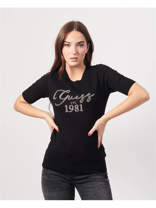 T-shirt Guess noir avec mini clous GUESS | W4YR33-Z2NQ2JBLK