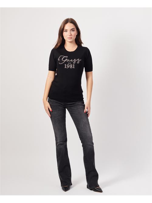 T-shirt Guess noir avec mini clous GUESS | W4YR33-Z2NQ2JBLK