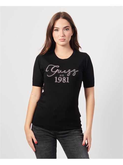 T-shirt Guess noir avec mini clous GUESS | W4YR33-Z2NQ2JBLK