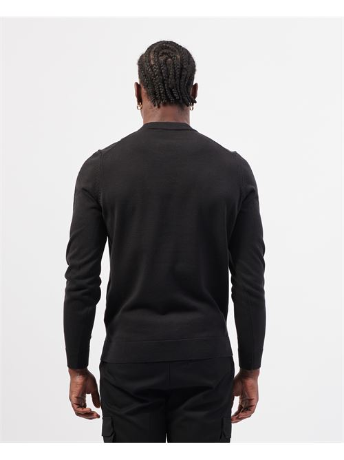 Hugo men's black sweater with logo label HUGO | 50475083001