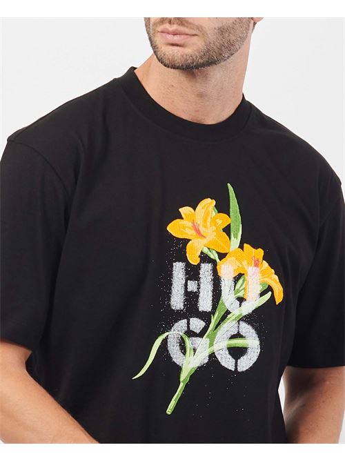 T-shirt uomo Hugo con ricamo floreale HUGO | 50517841001