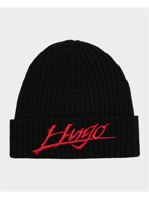 Bonnet homme Hugo en laine avec logo brod? HUGO | 50524560001