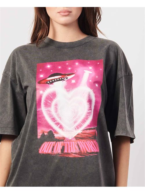 Hugo women's crew neck t-shirt with ufo print HUGO | 50528599001