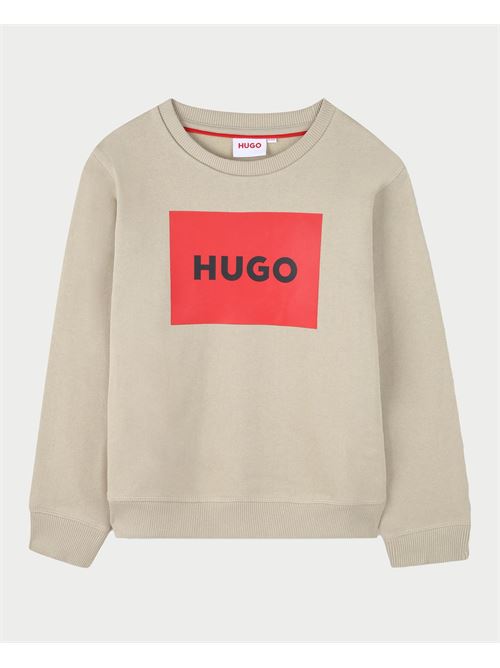 Sweat enfant Hugo en coton m?lang? avec bo?te logo HUGO | G0016323C