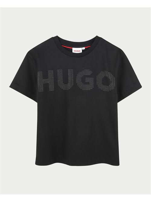 T-shirt fille Hugo en coton avec logo clouté HUGO | G0020409B