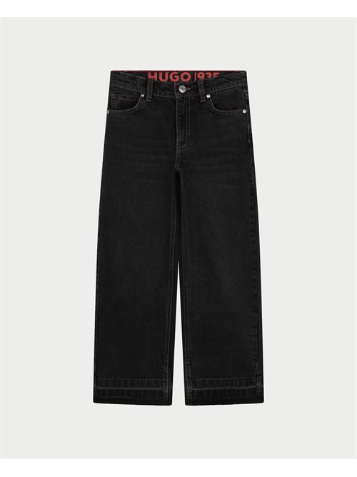 Hugo Wide Leg Jeans With Distressed Hems For Girls HUGO | G00227Z21