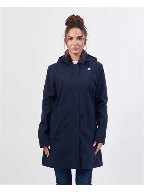 Mathy long jacket by K-way with hood and logo K-WAY | K2148BW-MATHYA2B