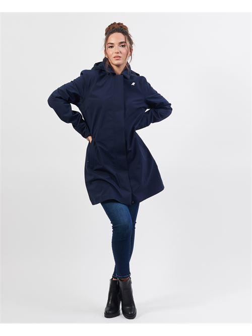 Mathy long jacket by K-way with hood and logo K-WAY | K2148BW-MATHYA2B