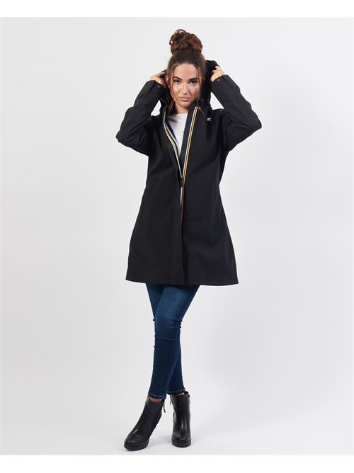 Mathy long jacket by K-way with hood and logo K-WAY | K2148BW-MATHYA3C