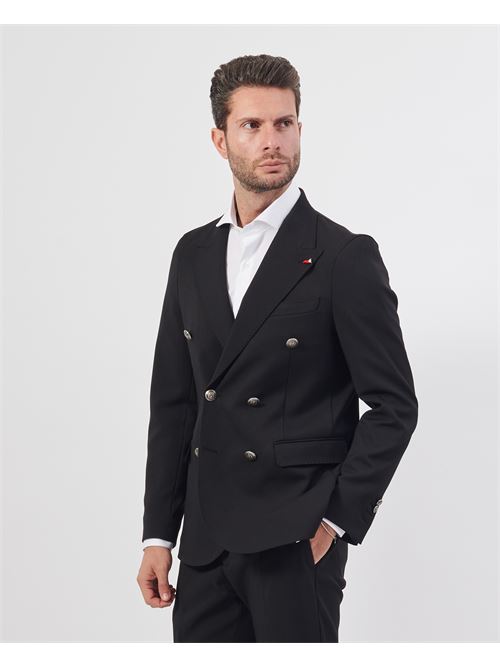 Abito doppiopetto Mulish slim fit con bottoni logati MULISH | ABS827-CHIMERANERO