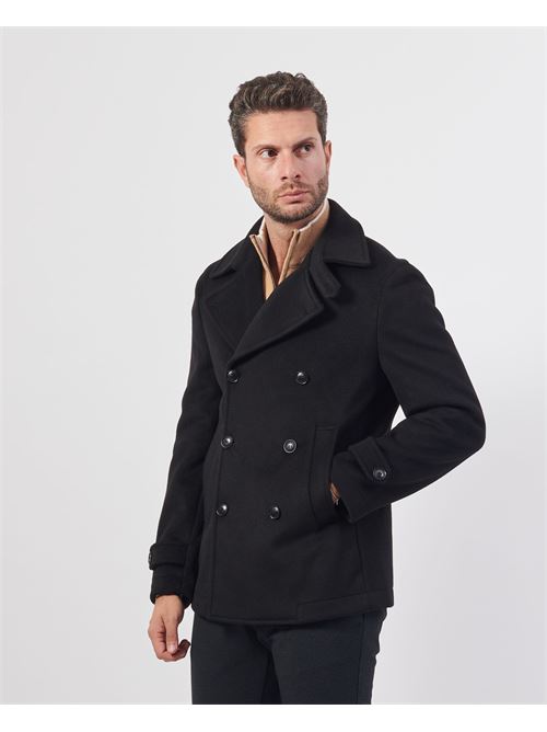 Cappotto uomo Mulish doppiopetto regular fit MULISH | MCP23-ASTEROIDENERO