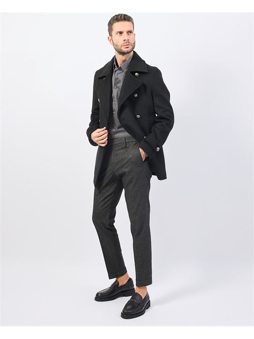 Cappotto da uomo Mulish Double Breasted Regular Fit MULISH | MCP27-MERCURIONERO