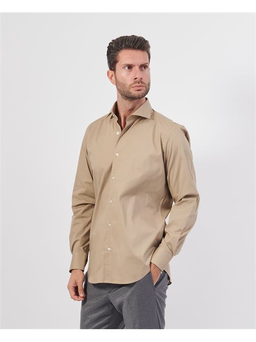 Camicia uomo Settemezzo tinta unita beige SETTE/MEZZO | 663-TS0049001