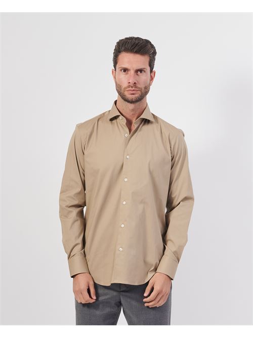 Camicia uomo Settemezzo tinta unita beige SETTE/MEZZO | 663-TS0049001