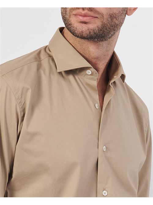 Camicia uomo Settemezzo tinta unita beige SETTE/MEZZO | 663-TS0049001