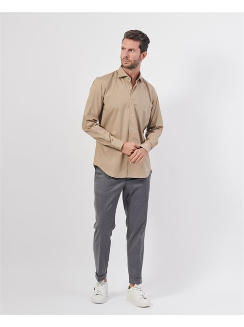 Camicia uomo Settemezzo tinta unita beige SETTE/MEZZO | 663-TS0049001