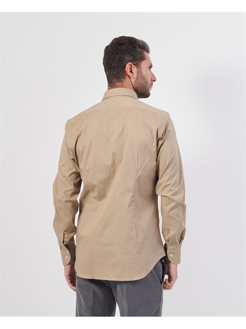 Camicia uomo Settemezzo tinta unita beige SETTE/MEZZO | 663-TS0049001