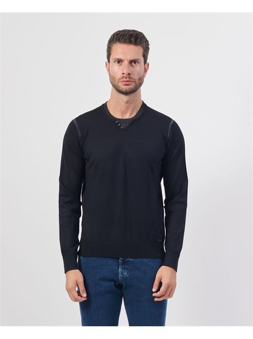 Pull col rond homme Settemezzo avec boutons SETTE/MEZZO | 7402880010