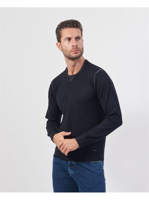 Settemezzo Men's Crewneck Sweater with Buttons SETTE/MEZZO | 7402880010