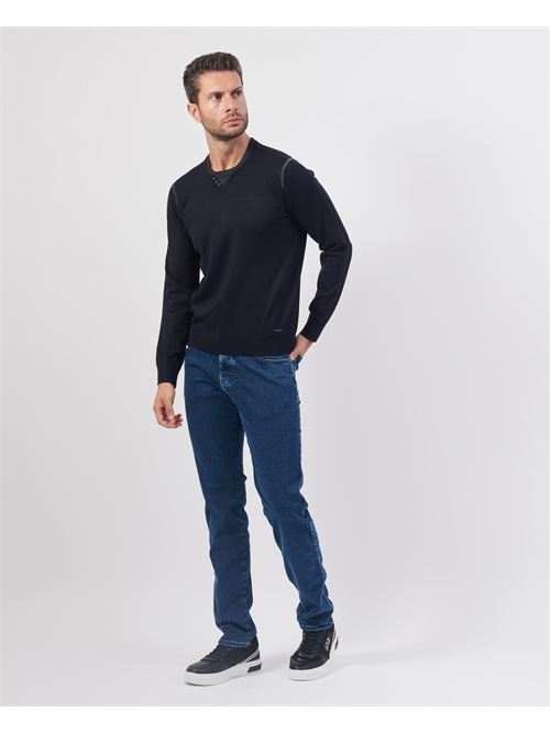 Settemezzo Men's Crewneck Sweater with Buttons SETTE/MEZZO | 7402880010