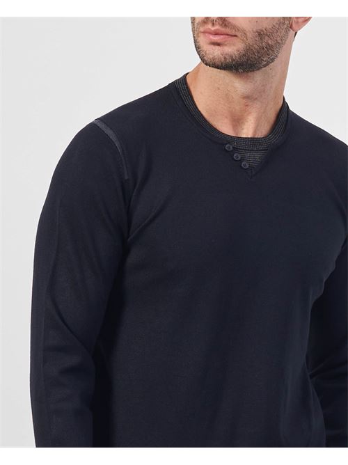 Settemezzo Men's Crewneck Sweater with Buttons SETTE/MEZZO | 7402880010