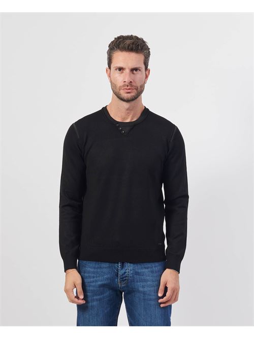 Settemezzo Men's Crewneck Sweater with Buttons SETTE/MEZZO | 7402880030