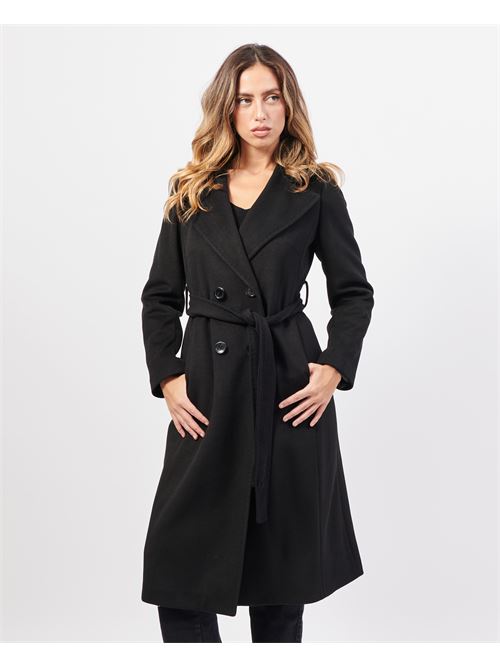 Manteau long SetteMezzo en tissu avec ceinture SETTE/MEZZO | TMCP04NERO