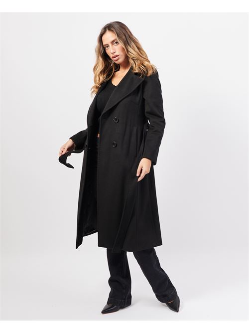 Manteau long SetteMezzo en tissu avec ceinture SETTE/MEZZO | TMCP04NERO