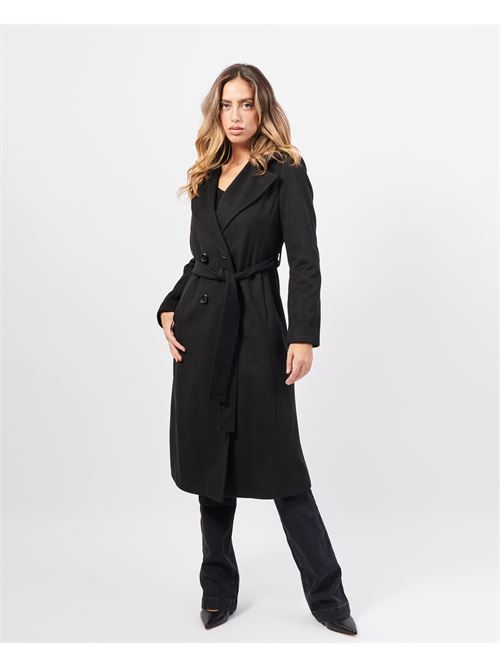 Manteau long SetteMezzo en tissu avec ceinture SETTE/MEZZO | TMCP04NERO