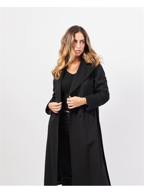 Manteau long SetteMezzo en tissu avec ceinture SETTE/MEZZO | TMCP04NERO