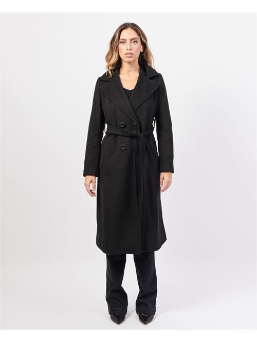 Manteau long SetteMezzo en tissu avec ceinture SETTE/MEZZO | TMCP04NERO