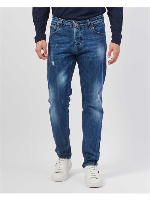 Jean homme Settemezzo 5 poches avec abrasions SETTE/MEZZO | URANIODENIM