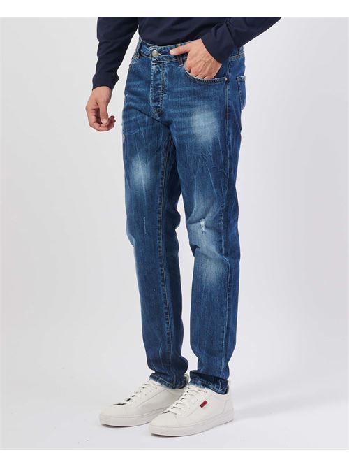 Jean homme Settemezzo 5 poches avec abrasions SETTE/MEZZO | URANIODENIM