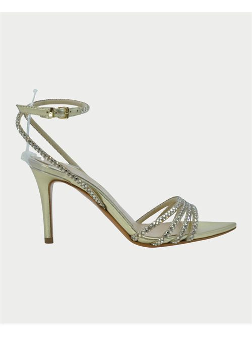 Albano silver sandals with rhinestones