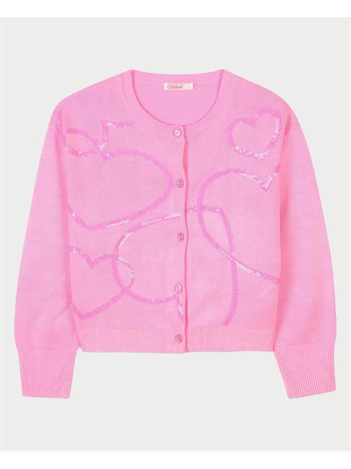 Billieblush Pink Cardigan for Girls with Hearts BILLIEBLUSH | U20883462