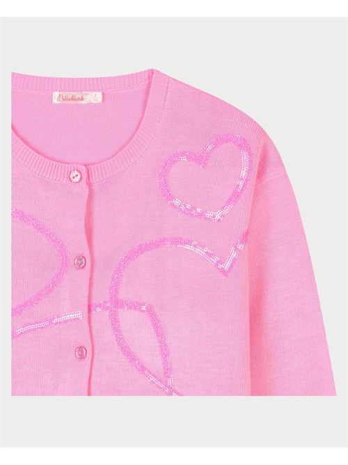 Billieblush Pink Cardigan for Girls with Hearts BILLIEBLUSH | U20883462