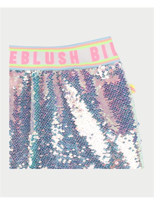 Billieblush silver shorts for girls with logo and sequins BILLIEBLUSH | U2090274A