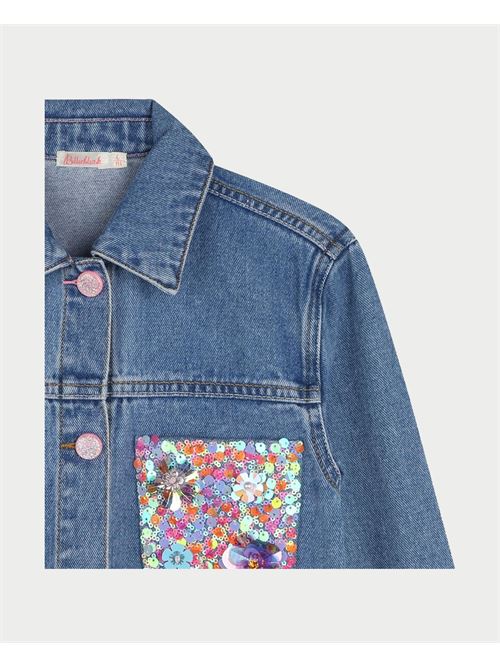 Veste en jean Billieblush avec poche à paillettes BILLIEBLUSH | U20914Z25