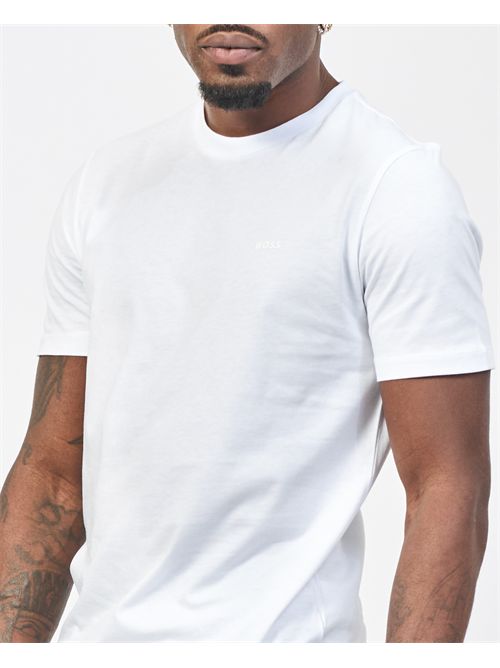 Men's Boss cotton T-shirt with logo on the chest BOSS | 50468347100