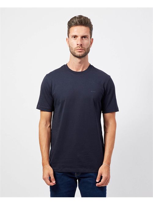 Men's Boss cotton T-shirt with logo on the chest BOSS | 50468347404