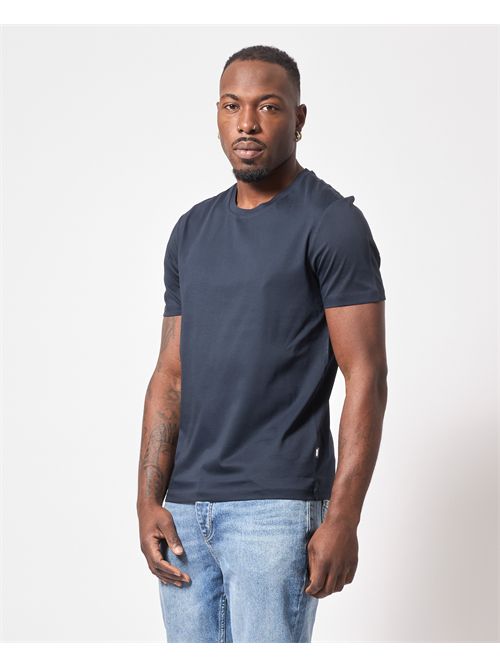 T-shirt Boss Slim Fit girocollo in cotone blu BOSS | 50468395404