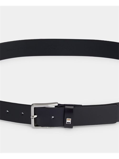 Ceinture en cuir noir Boss avec détails en métal BOSS | 50486839001