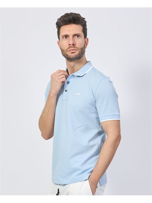 Boss men's polo with contrasting profiles BOSS | 50494697450