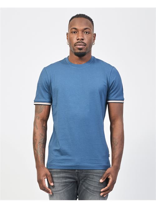 Boss Men's Crew Neck T-Shirt with Stripes on the Sleeves BOSS | 50501097425