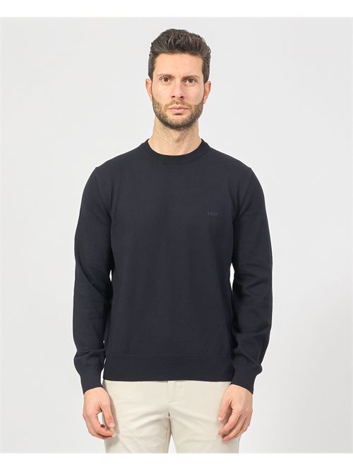 Boss men's crew neck sweater with embroidered logo BOSS | 50506023404