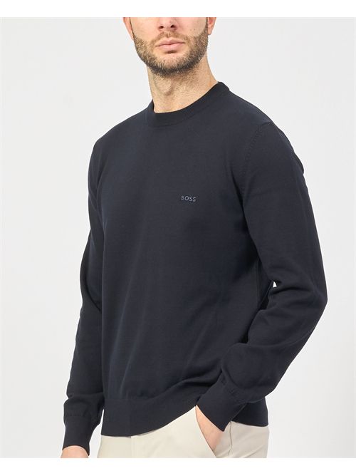 Boss men's crew neck sweater with embroidered logo BOSS | 50506023404