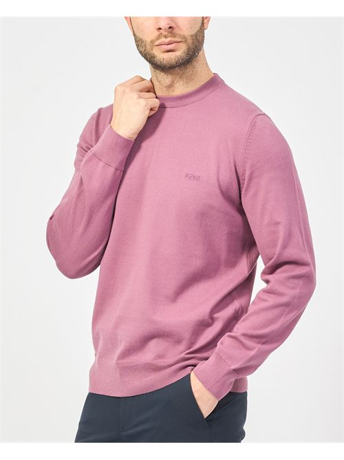 Pull col rond homme Boss avec logo brodé BOSS | 50506023524