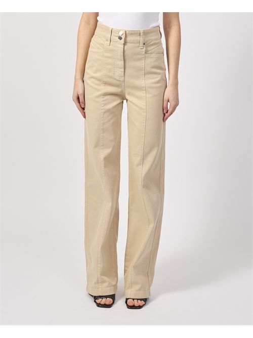 Pantalon femme Boss en mélange de coton avec surpiqûres BOSS | 50531036287